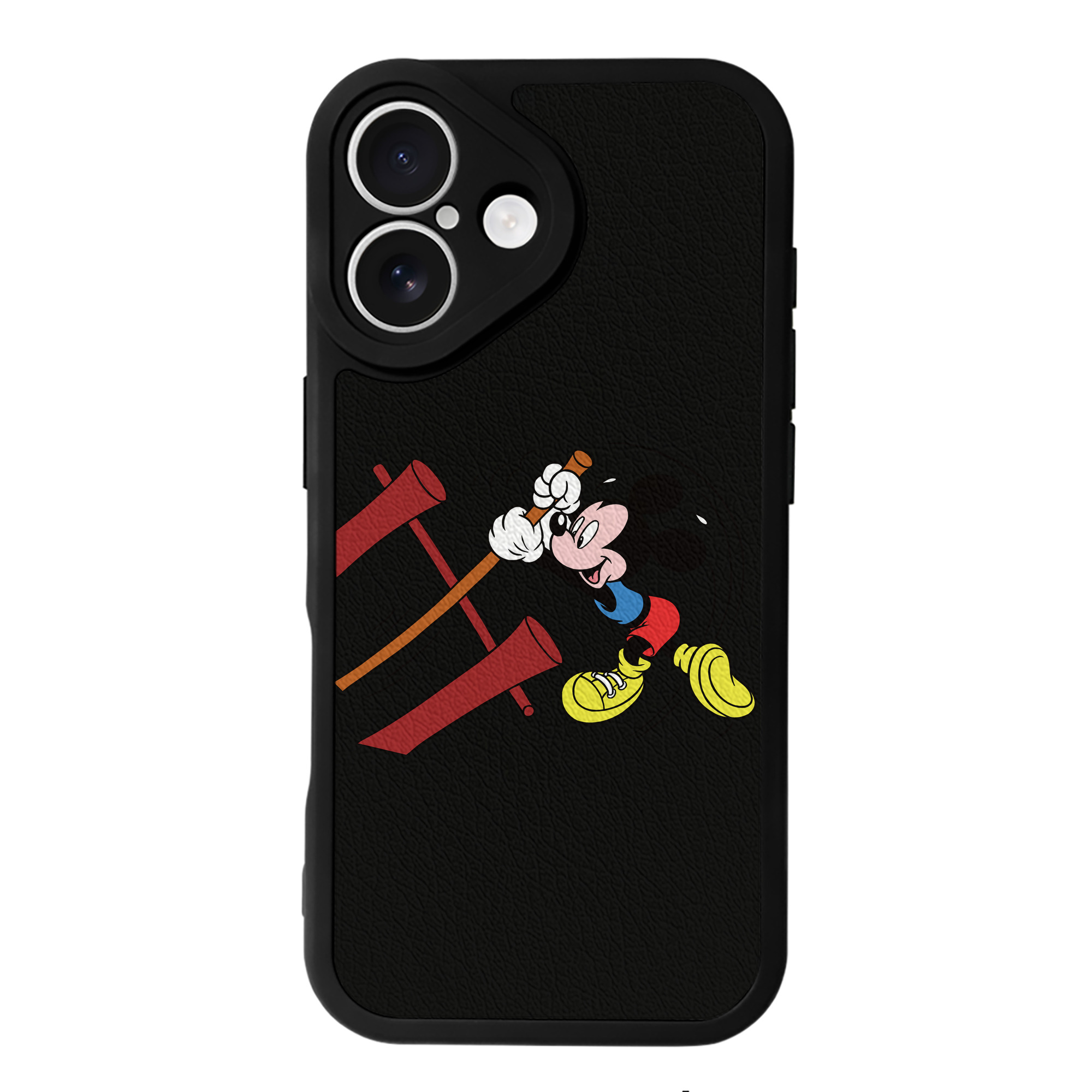 （画像用） ミッキーマウス Mickey Mouse 【iPhone 16シリーズ対応】シリコンスマホケース（レザー調） 材質：シリコン